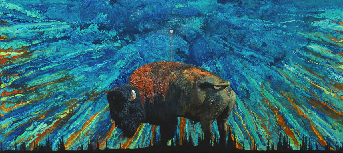 "Prismatic Bison" original 9 x 4 (sold)